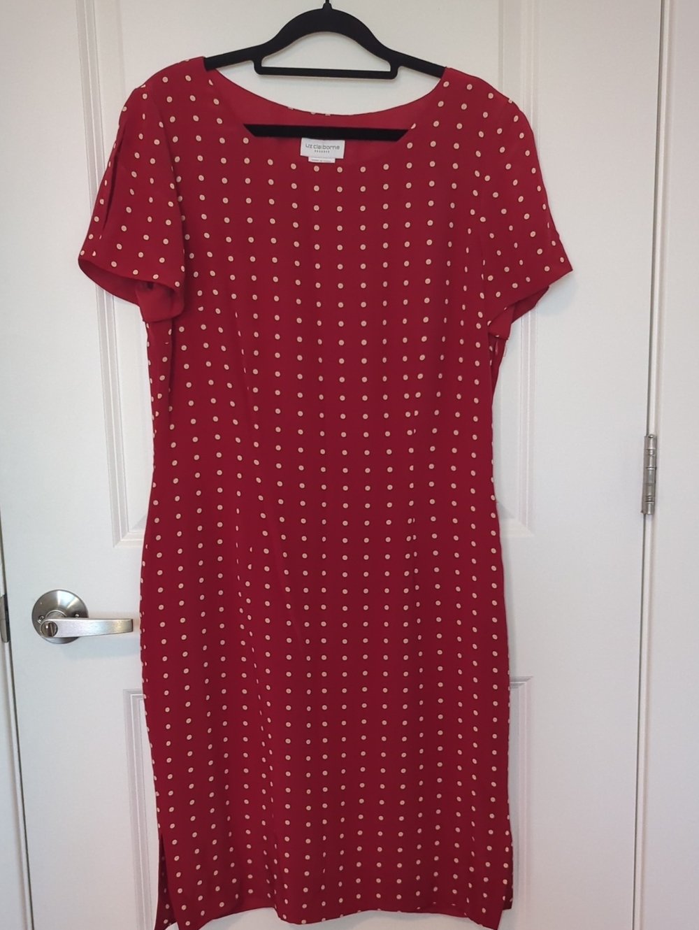 Liz Claiborne Silk Red Dress with White Polka Dots